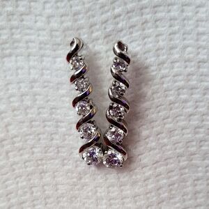 Elegant 925 Silver and Crystal Dangle Post Earrings 1"